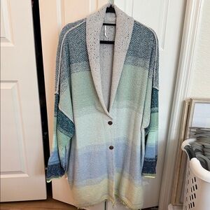 Free People Multicolor Open-Front Cardigan